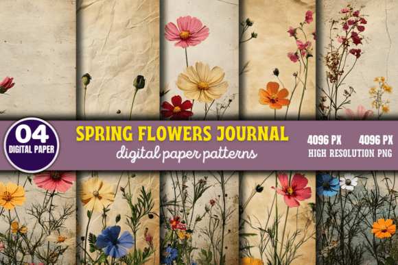 Download Spring Flowers Digital Paper Pattern 16 - Flowers Collection