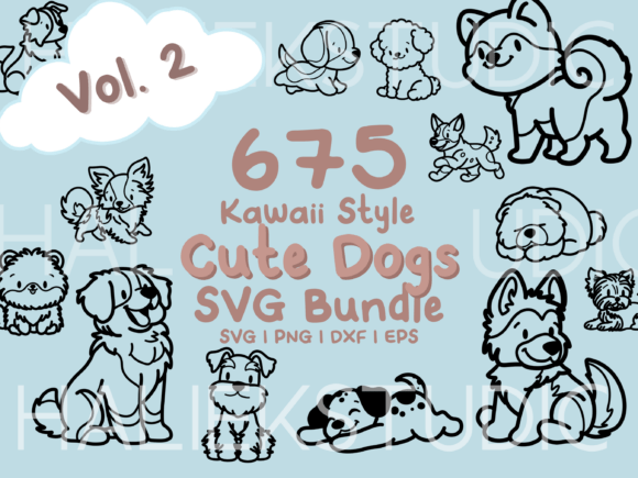 Download 675 Kawaii Cute Dogs SVG Illustrations - Dog Collection