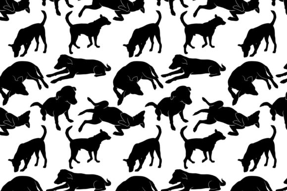 Download Seamless Dog Pattern Silhouette Design - Dog Collection