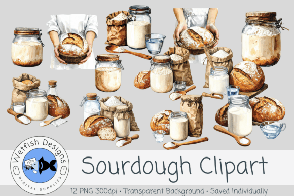 Download Sourdough PNG Watercolor Clipart - Premium Resources