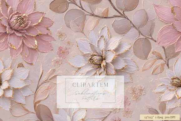 Download Gold Blush Floral Sublimation Pattern - Premium Resources