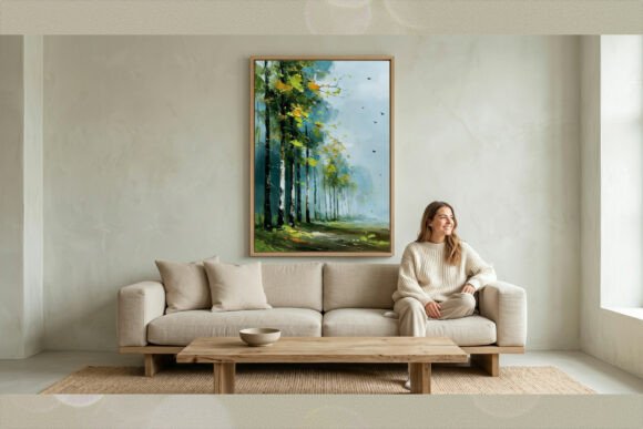 Download Misty Birch Forest Impressionist Wallart - Premium Resources