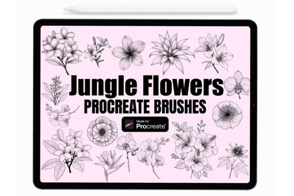 Download Jungle Flowers Procreate Stamps - Flowers Collection