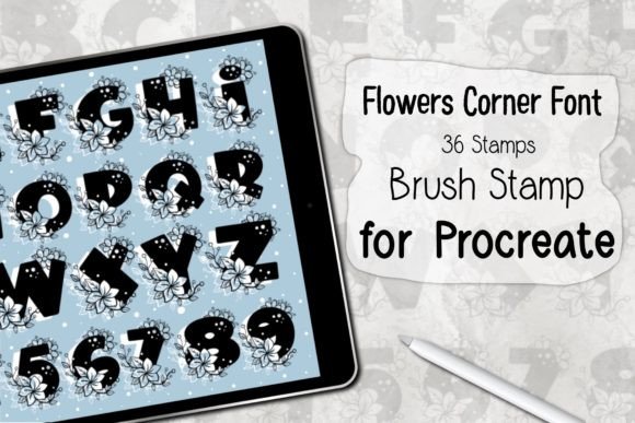 Download Flowers Corner Font‪ ‪Procreate Stamp‬‬ - Flowers Collection