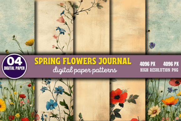 Download Spring Flowers Digital Paper Pattern 14 - Flowers Collection