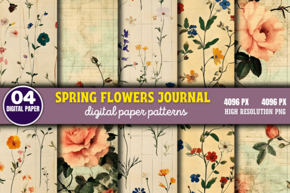 Download Spring Flowers Digital Paper Pattern 11 - Flowers Collection