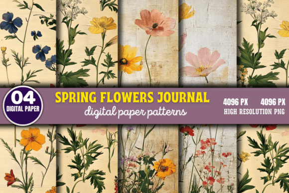 Download Spring Flowers Digital Paper Pattern 12 - Flowers Collection