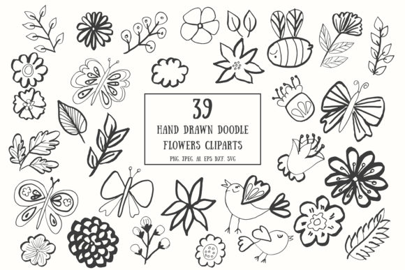 Download 35+ Handdrawn Doodle Flowers Cliparts - Flowers Collection