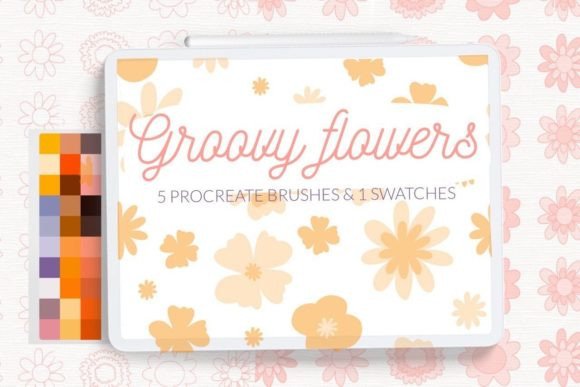 Download Groovy Flowers Pattern Brushes. Retro - Flowers Collection