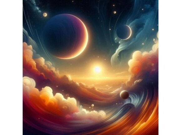 Download A Painterly Style Space Scene with Plane - Painterly style Collection