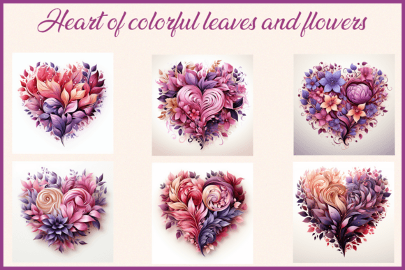 Download Heart of Colorful Leaves and Flowers - Flowers Collection