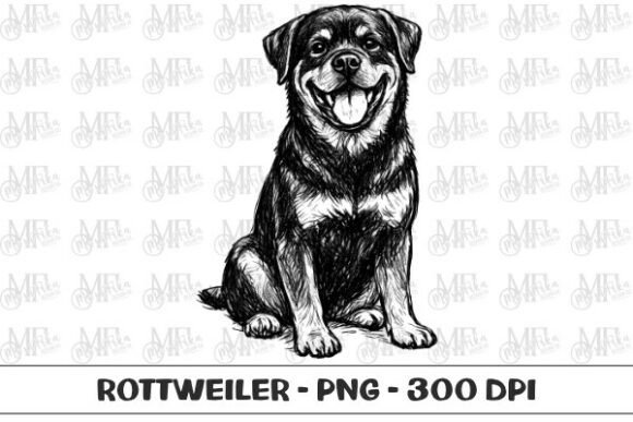 Download Rottweiler Dog Sketch PNG - Dog Collection