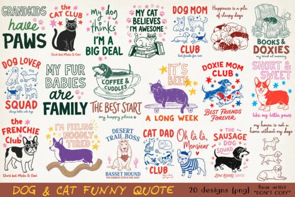 Download Whimsical Dog Mom Cat Mom Pet Lover Bundle - Dog Collection