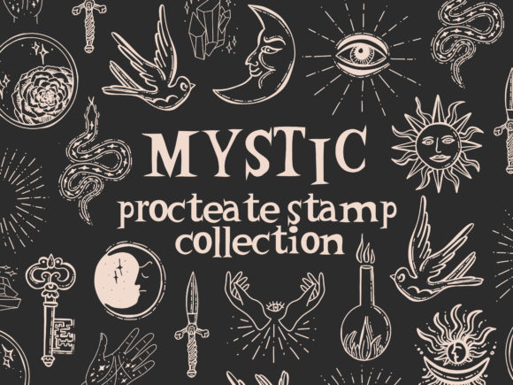 Download Mystic Symbols Sun Moon Stamps Procreate - Moon stamps procreate Collection