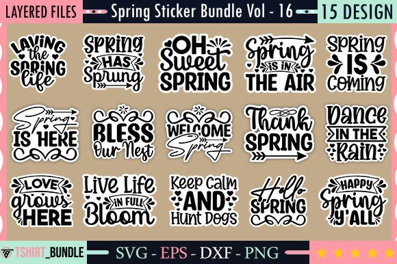 Download Spring Sticker Bundle Vol - 16 - Spring sticker Collection