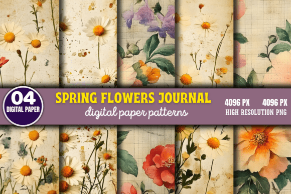 Download Spring Flowers Digital Paper Pattern 15 - Flowers Collection