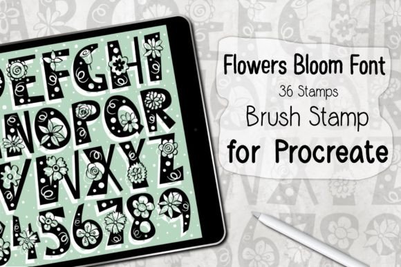 Download Flowers Bloom Font ‪Procreate Stamp - Flowers Collection
