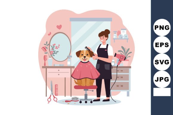 Download Dog Grooming Salon with Female Groomer T - Dog Collection