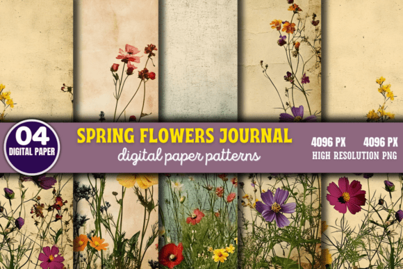 Download Spring Flowers Digital Paper Pattern 17 - Flowers Collection