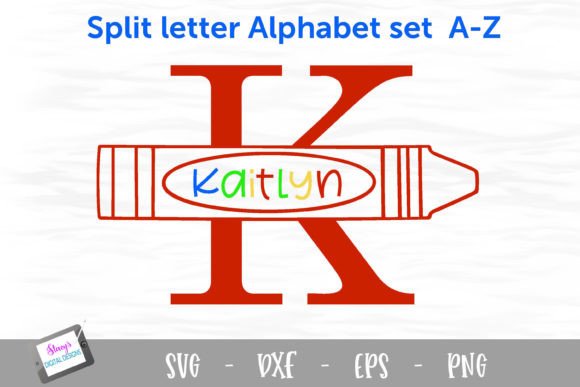 Download Crayon Monograms - Split Letters a - Z - Crayon Collection